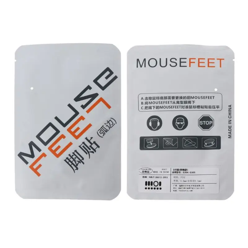 

1 Set 0.6mm Thickness Replace White Curve Edge Mouse Feet Mouse Skates For Logitech G304 G305 Mouse