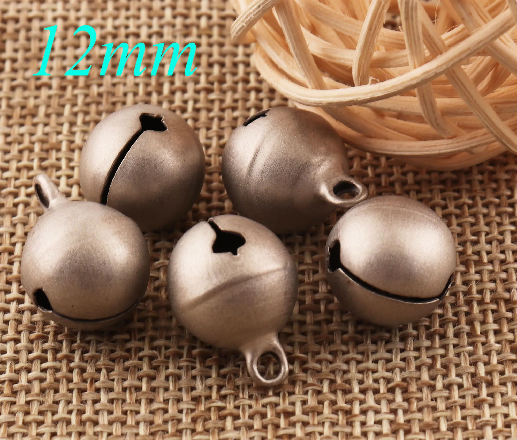 

12Mm 50 Pcs Metal Gray Jingle Bells,Dancing Bells,Durable Jingle Bells Pet Bells Cross Bells,Christmas bells