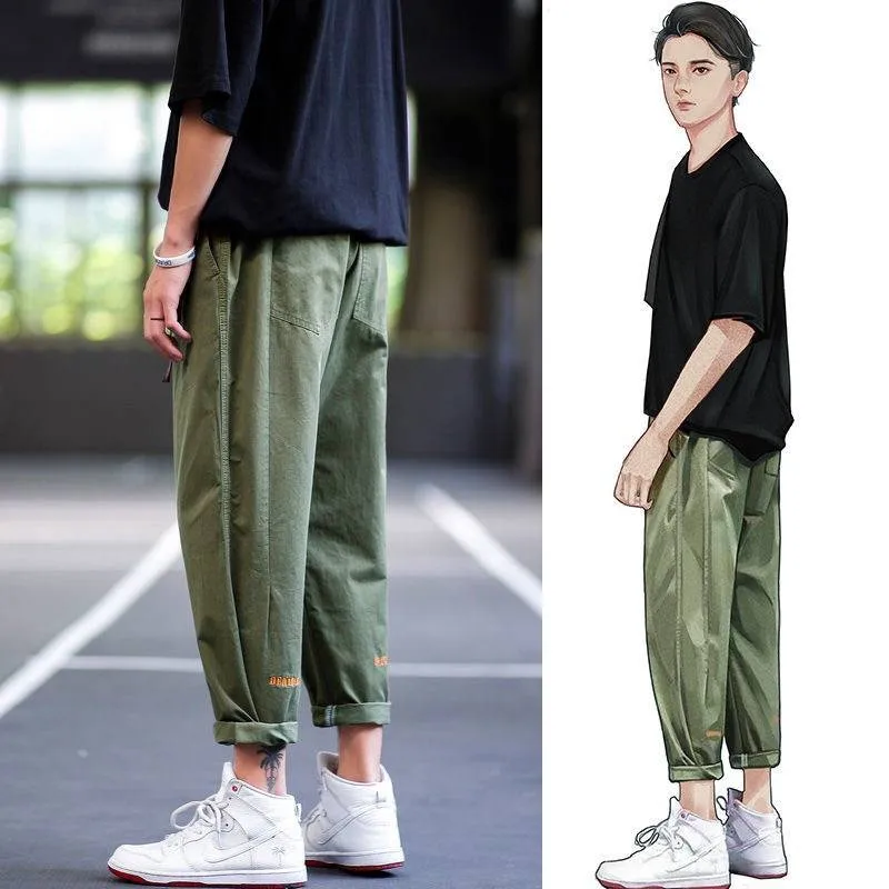 

Casual Cargo Pants Mens Spring Autumn Joggers Pants Streetwear Men Baggy Solid Trousers Hip Hop Armygreen Pants Streetwear Men