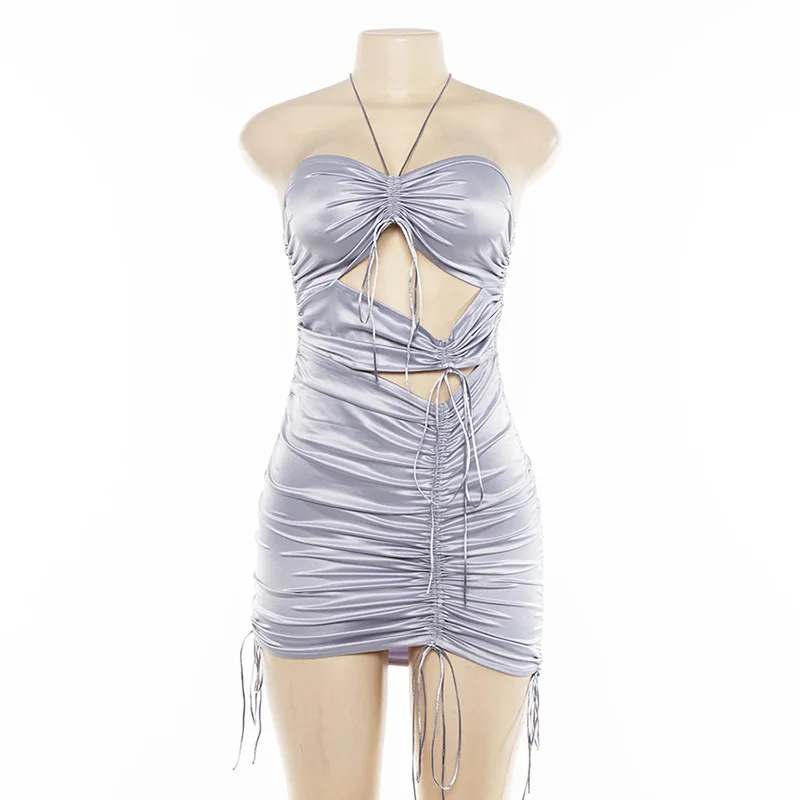 

Summer Sexy Hollow Party Evening Bodycon Dress Open-back Elegant Off Shoulder Office Ladies Casual Short Sleeve Dress