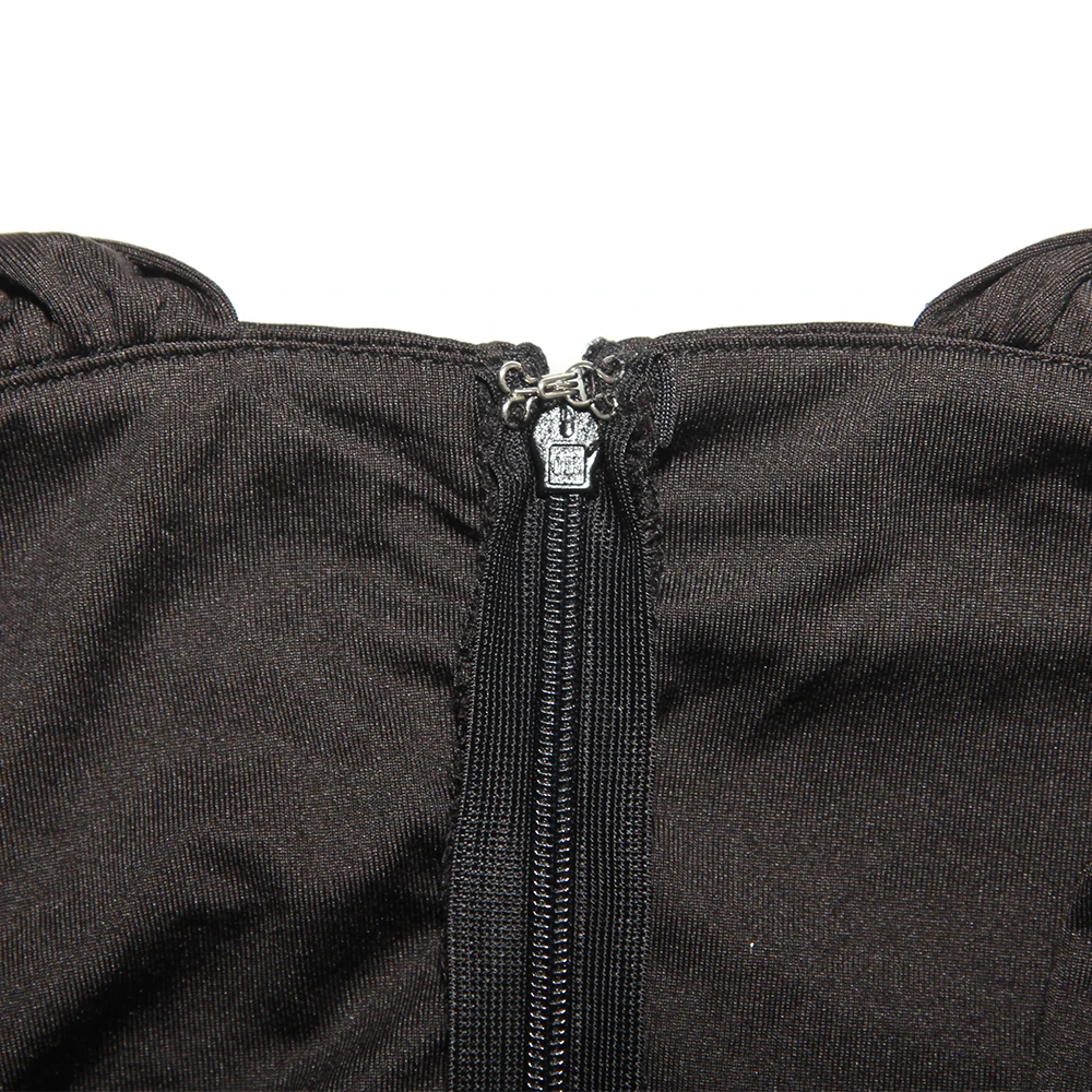 

Fyrneh Summer Tank Dresses Women Deep V Neck Blackless String Ruffle Black Sexy Beach Jersey Dress