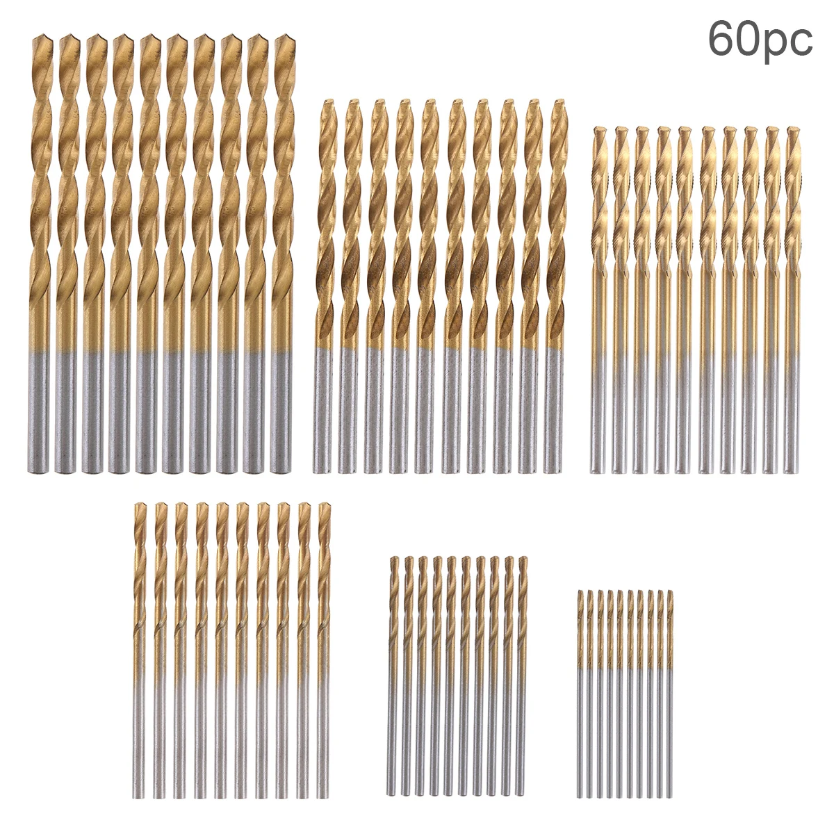 

60pcs High Speed Metric HSS Twist Drill Bits Coated Set 1.0MM - 3.5MM Stainless Steel Small Cutting Resistance for Hole Punch