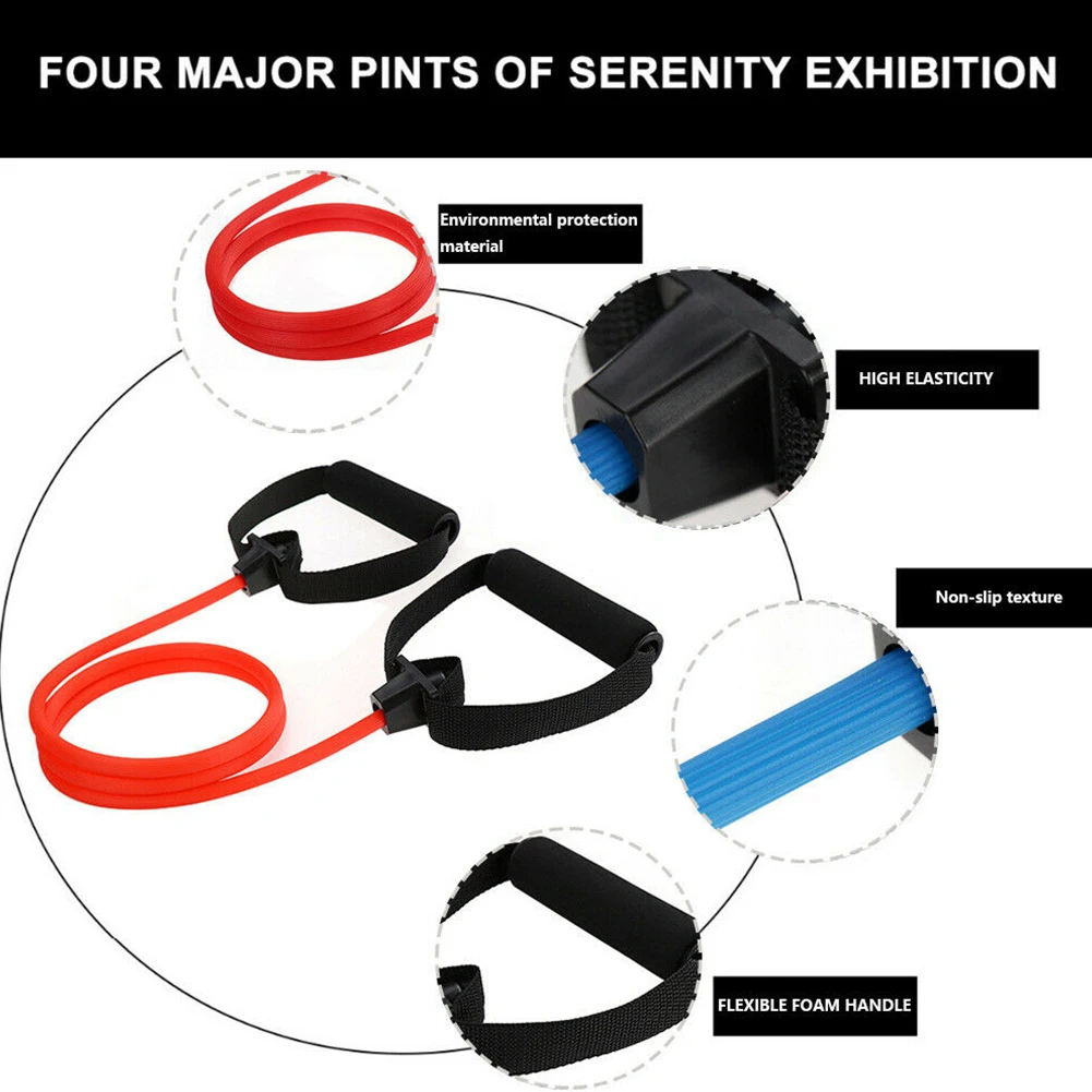 

Home Sport Fitness Yoga 8 Shape Pull Rope Tube Equipment Tool Gym Exercise Rally Elastic Pilate Sport Exercise Workout fitness