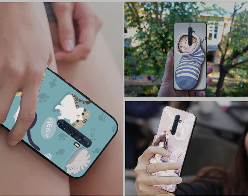 Для OPPO Reno2 Z чехол милый мультяшный Мягкий силиконовый чехол для OPPO Reno 2Z 2 Z чехол для телефона s черный бампер Капа для OPPO Reno2Z
