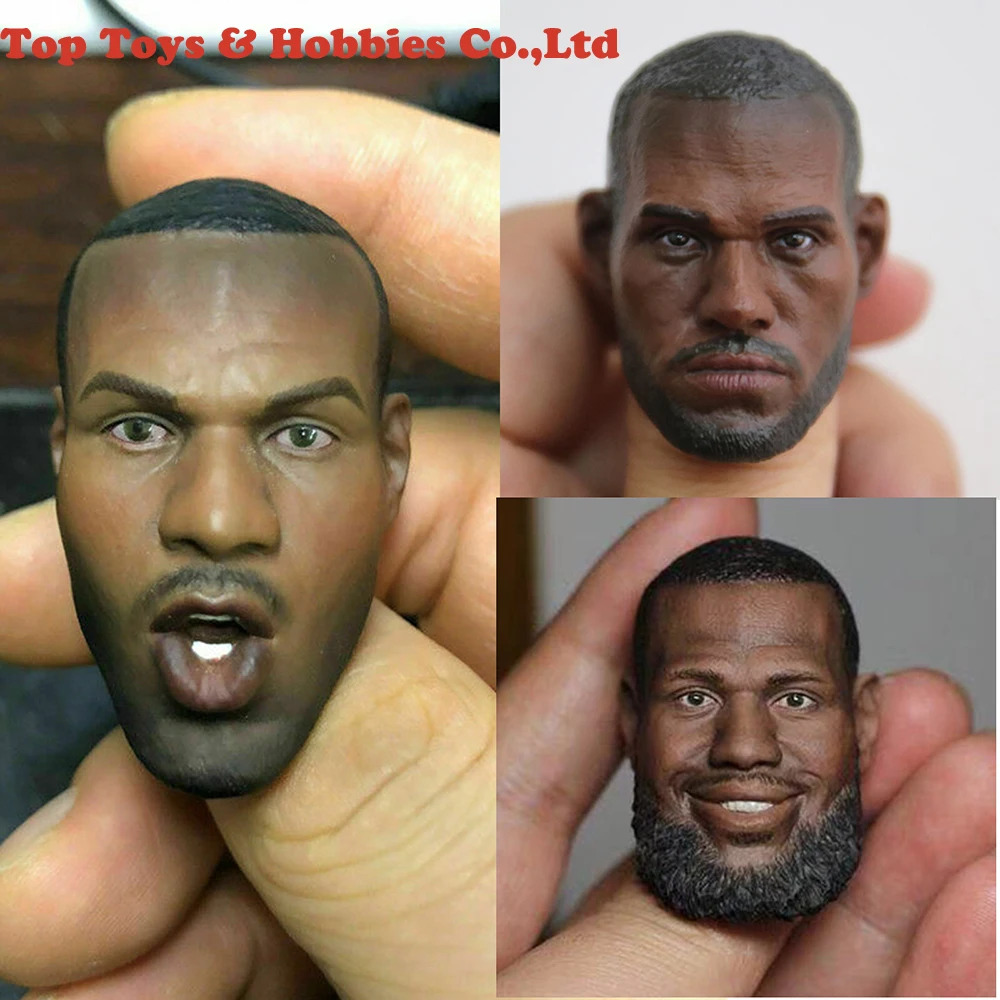 В наличии масштаб 1/6 баскетбольная звезда LeBron Джеймс голова резьба Модель