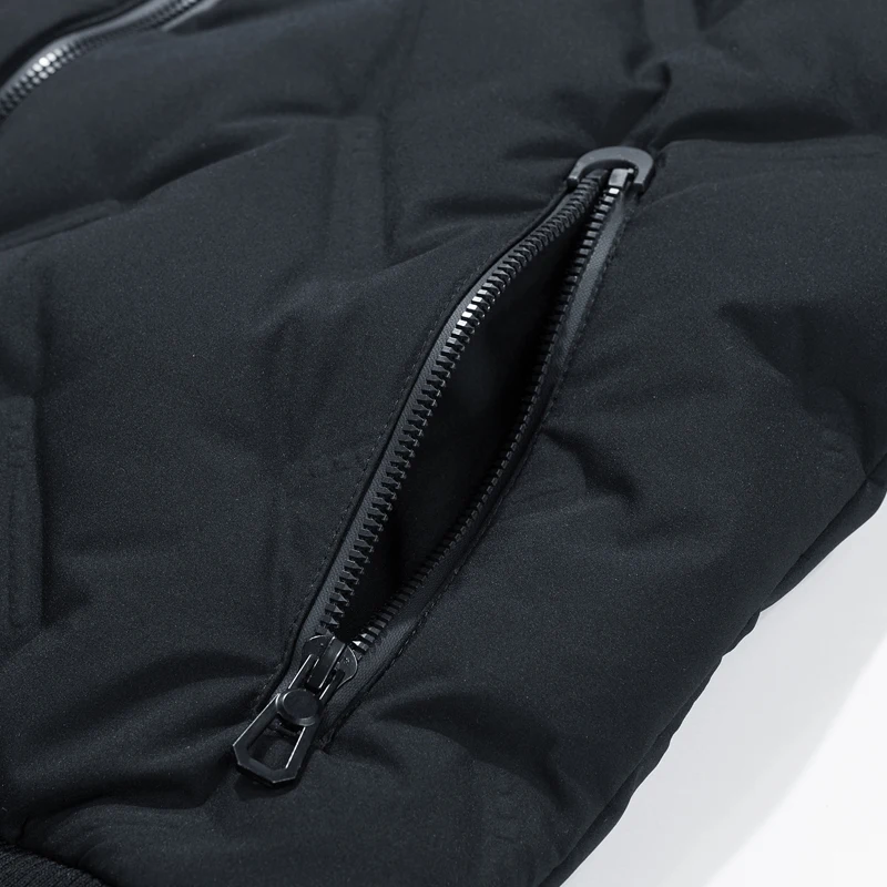 Мужская повседневная куртка на белом утином пуху теплая однотонная с воротником