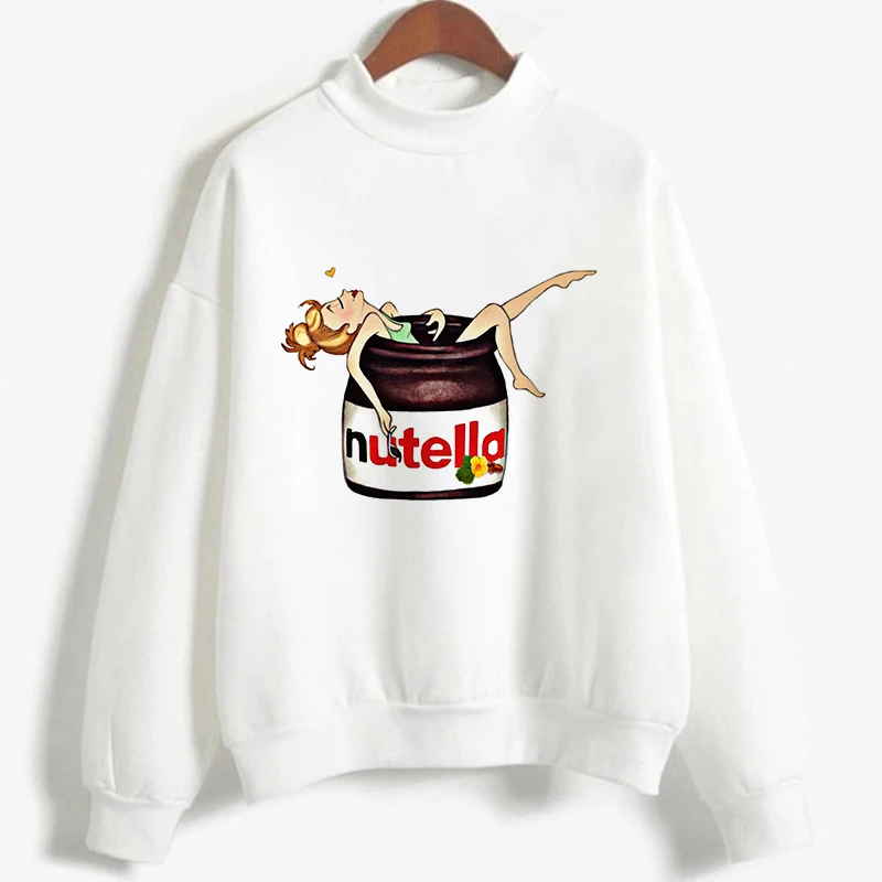 Женская толстовка с капюшоном Kawaii Nutella Повседневная Толстовка в стиле Харадзюку