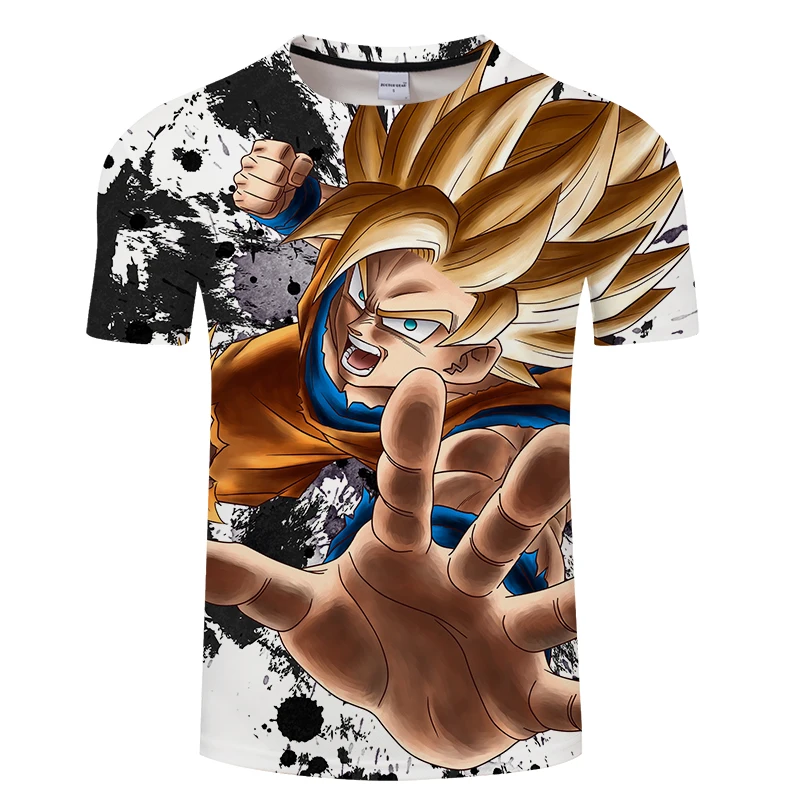 Dragon Ball Z футболки мужские летние 3D принт Супер Saiyan Сон Гоку черная Вегета Битва