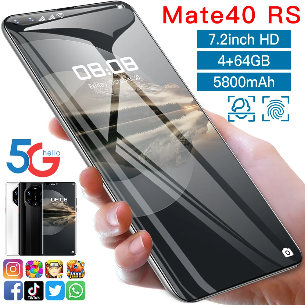 Смартфон Mate 40 RS 7 3 дюйма камера 24 Мп + 48 МП две SIM карты 128/256 ГБ Android 10|Смартфоны| |