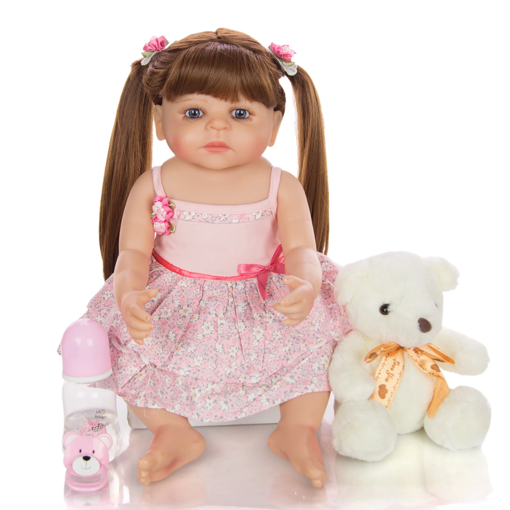55 cm Silicone Full Body Reborn Doll For Wholesale Lifelike Baby Toy Gift Waterproof Kid Birthday Present Early Education | Игрушки и