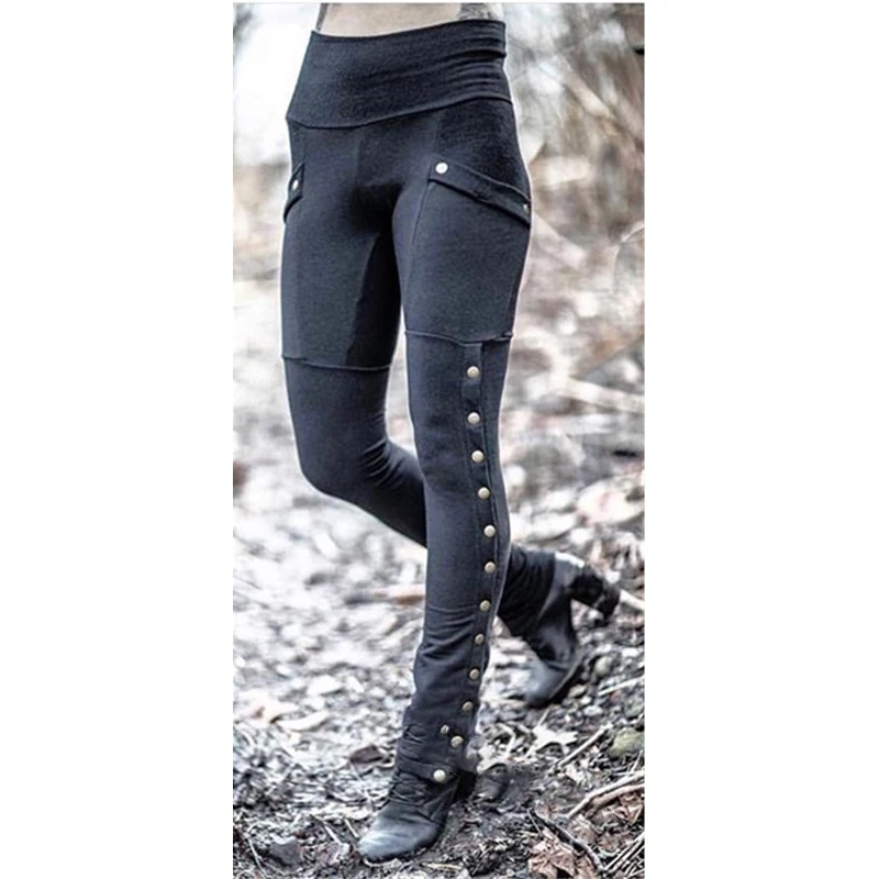 Сексуальные Женские однотонные повседневные эластичные брюки с заклепками и