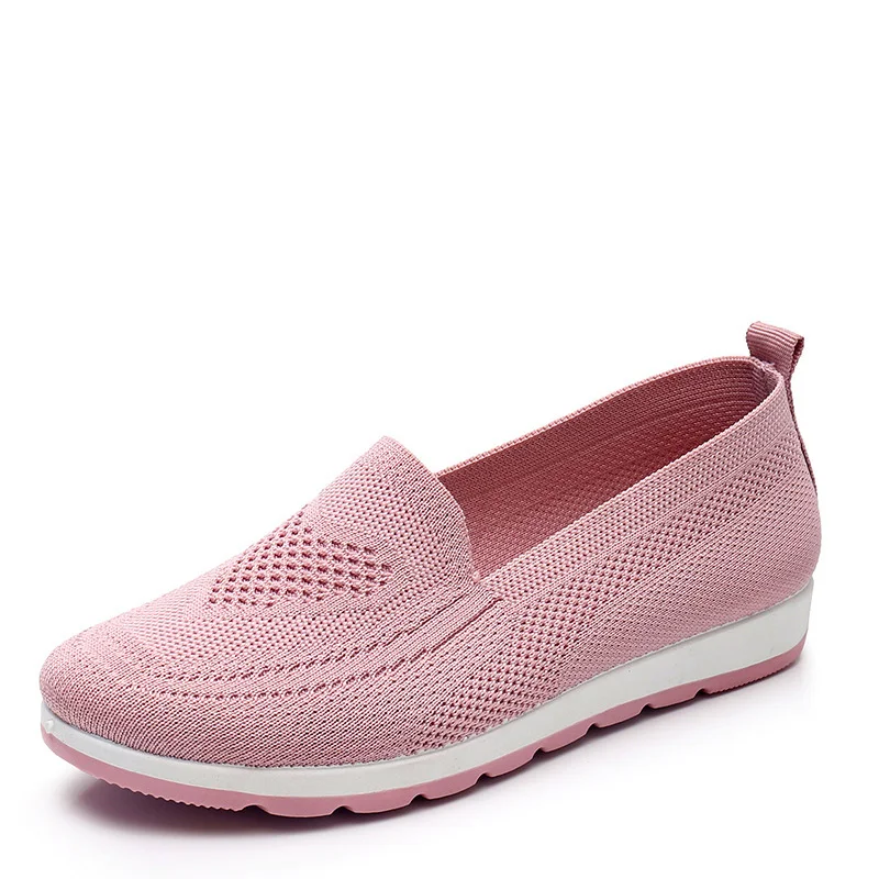 

Women Flat Shoes Knitted Mesh Breathable Ladies Sneakers Slip On Casual Woman Loafers Comfortable Female Footwear