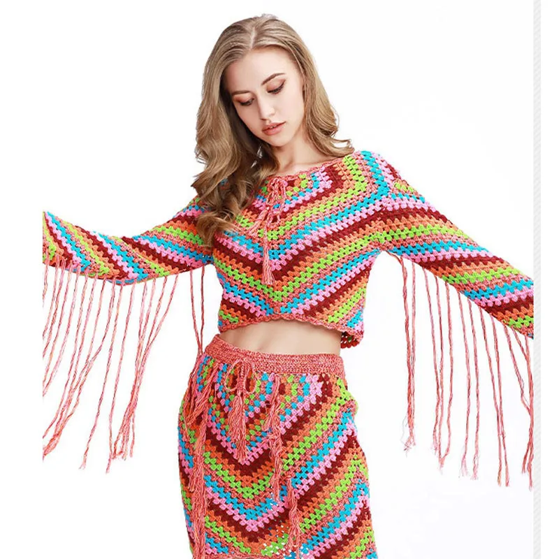 Комплект пляжной накидки из 2 предметов вязаная крючком пляжная одежда с