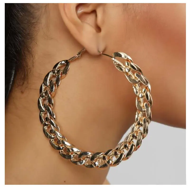 

Punk Style Oversized Large Hoop Earrings Twisted Big Circle Round Loop Earrings for Women Party Jewelry Gift