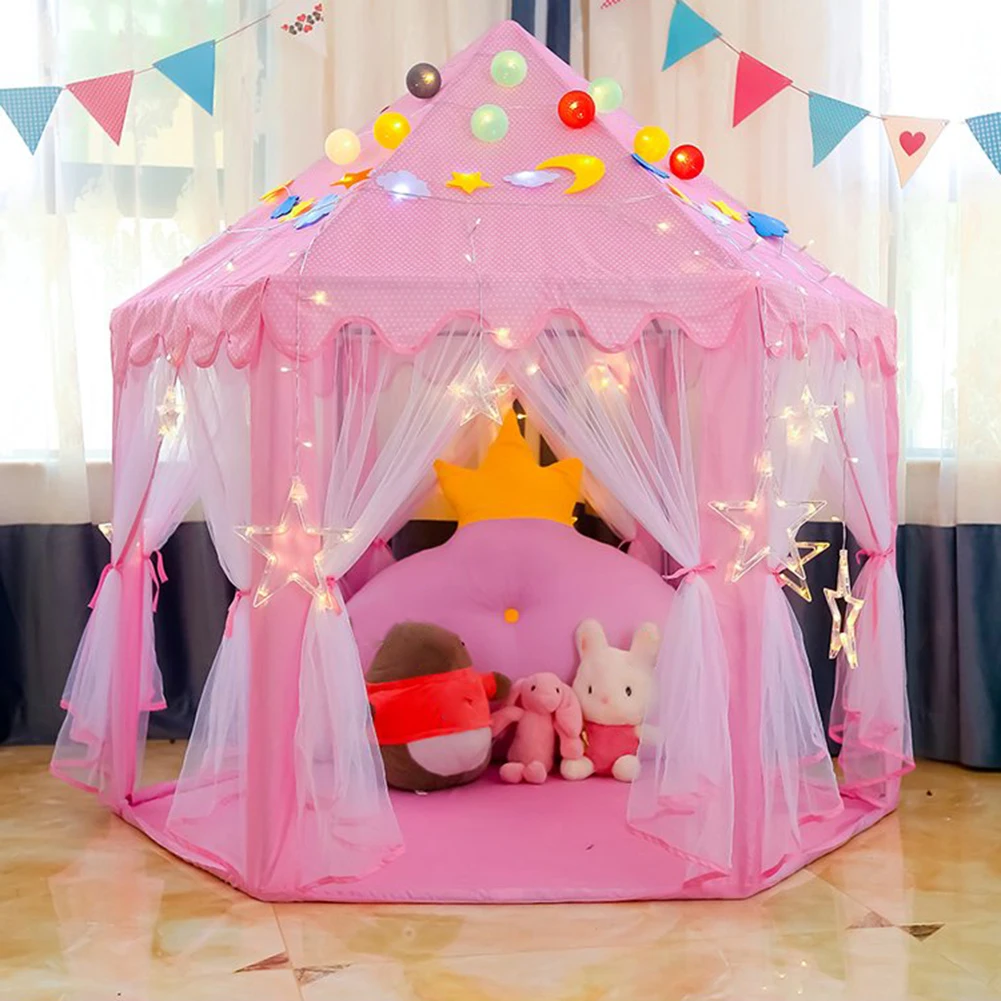 

Princess Castle Children Play Tent Gift Girl Princess Tent Indoor Playhouse for Children Early Learning Supplies