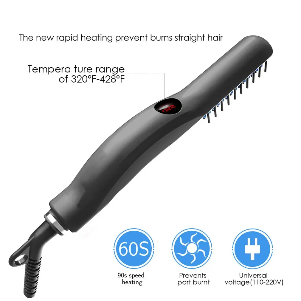 Lcd Мужская прямая расческа для волос многофункциональная стиль бороды не