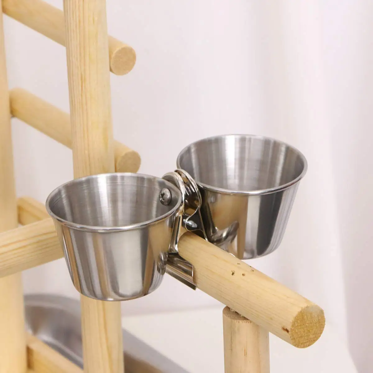 Манеж для попугаев Balacoo деревянный окуляр тренажерного зала с чашками кормушкой