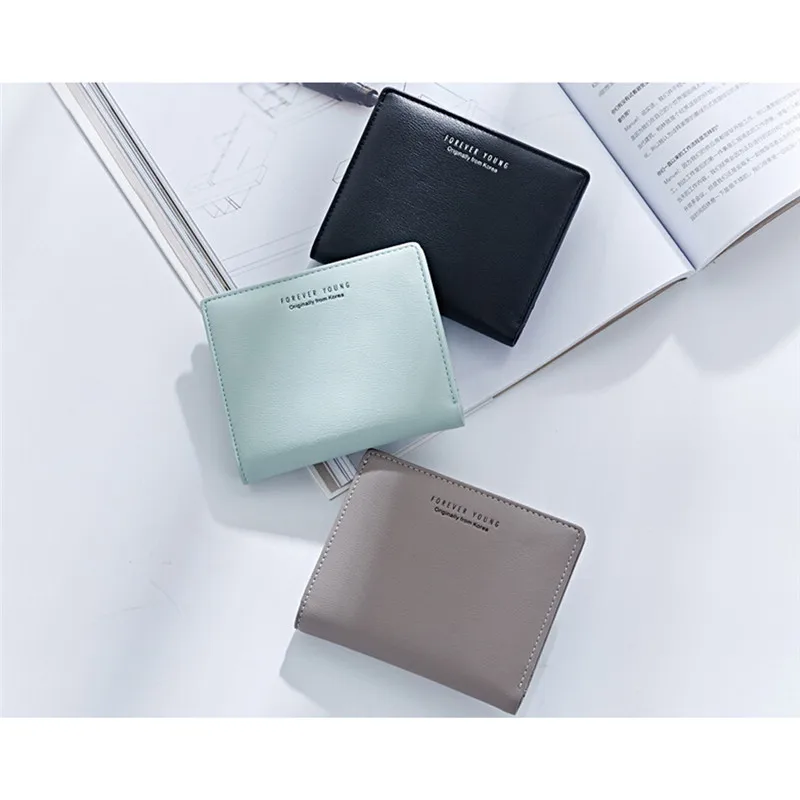 

2021 New Women Leather Wallet Zipper Fashion Portable Multifunction Solid Color Lady Small Purse Female Clutch Carteras Wallets