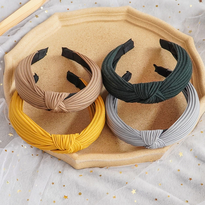 

Soft Knitted Hairband Women Girl Fashion Headband Fabric Cross Knotted Hair Band Korea Headdress Ladies Hoop Hair Accessories