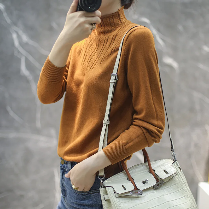 

Sweater Woman new autumn and winter long sleeves with a slim bottom blouse half turtleneck sweater DZA257--DZA265