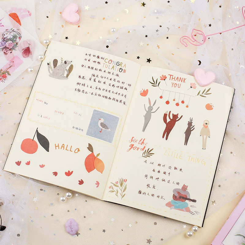 Милые лесные растения животные девушки записываемые пули журнал самодельный