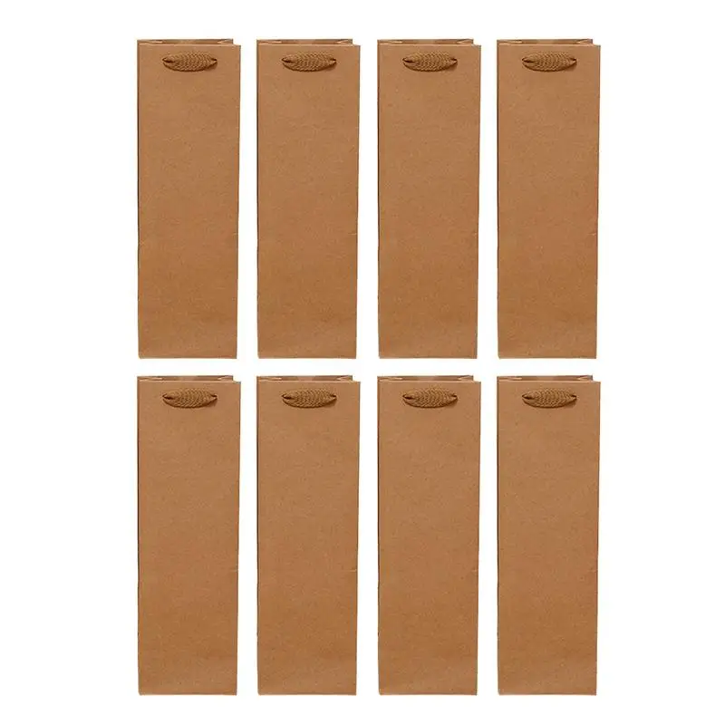 

24pcs Kraft Paper Red Wine Hand Bag Wine Drinks Packing Bag Storage Bag Single-Vessle Paper Wine Bag Wine Bottle Packaging Bags