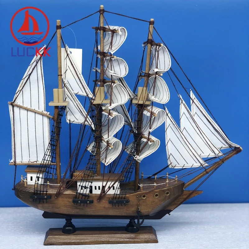 LUCKK 33 см морская винтажная ручная судовая статуэтка украшение деревянные ретро