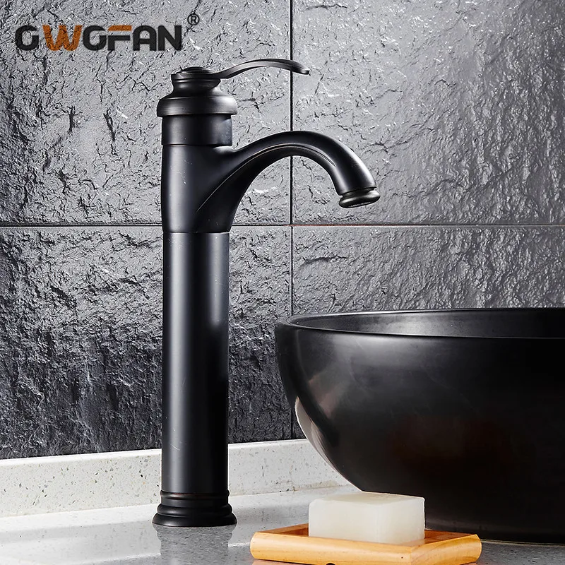 

Basin Faucets Classic Black Single Handle Bathroom Sink Taps Deck Mounted Mixer Cartridge Ceramic WC Washbasin Tap SY-030R