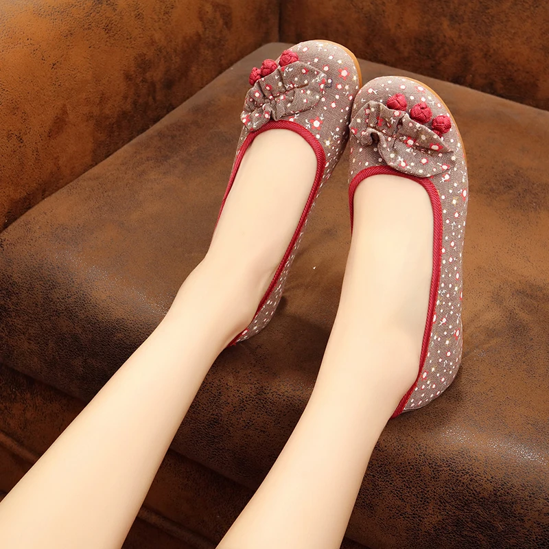 Veowalk/женские ручной работы в горошек печатных Женская хлопковая ткань цветочный