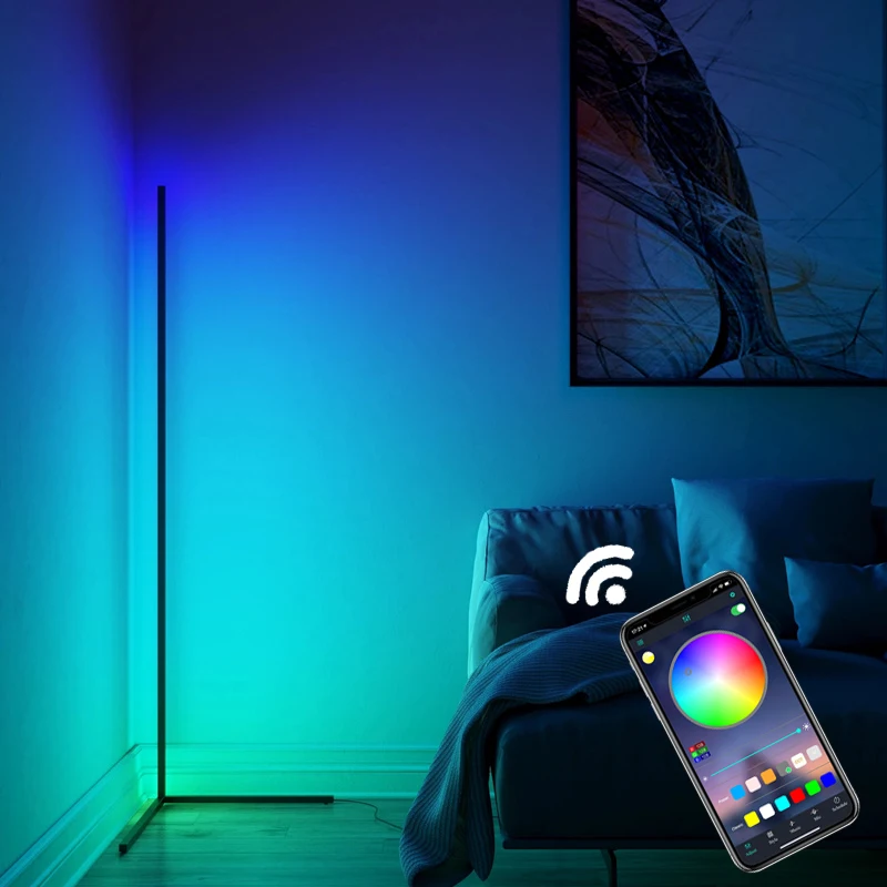 Светодиодный светильник управление через приложение RGB угловой Современные