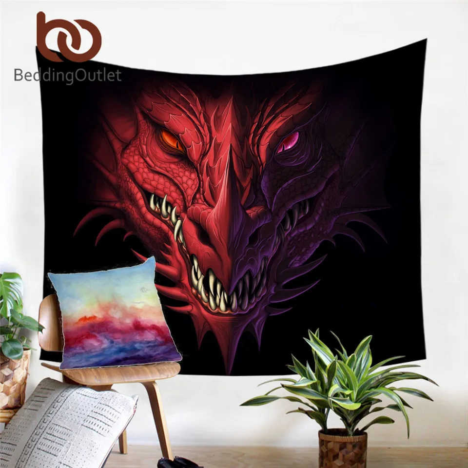 Декоративный Настенный Гобелен Red Dragon настенный ковер с 3D-принтом постельное