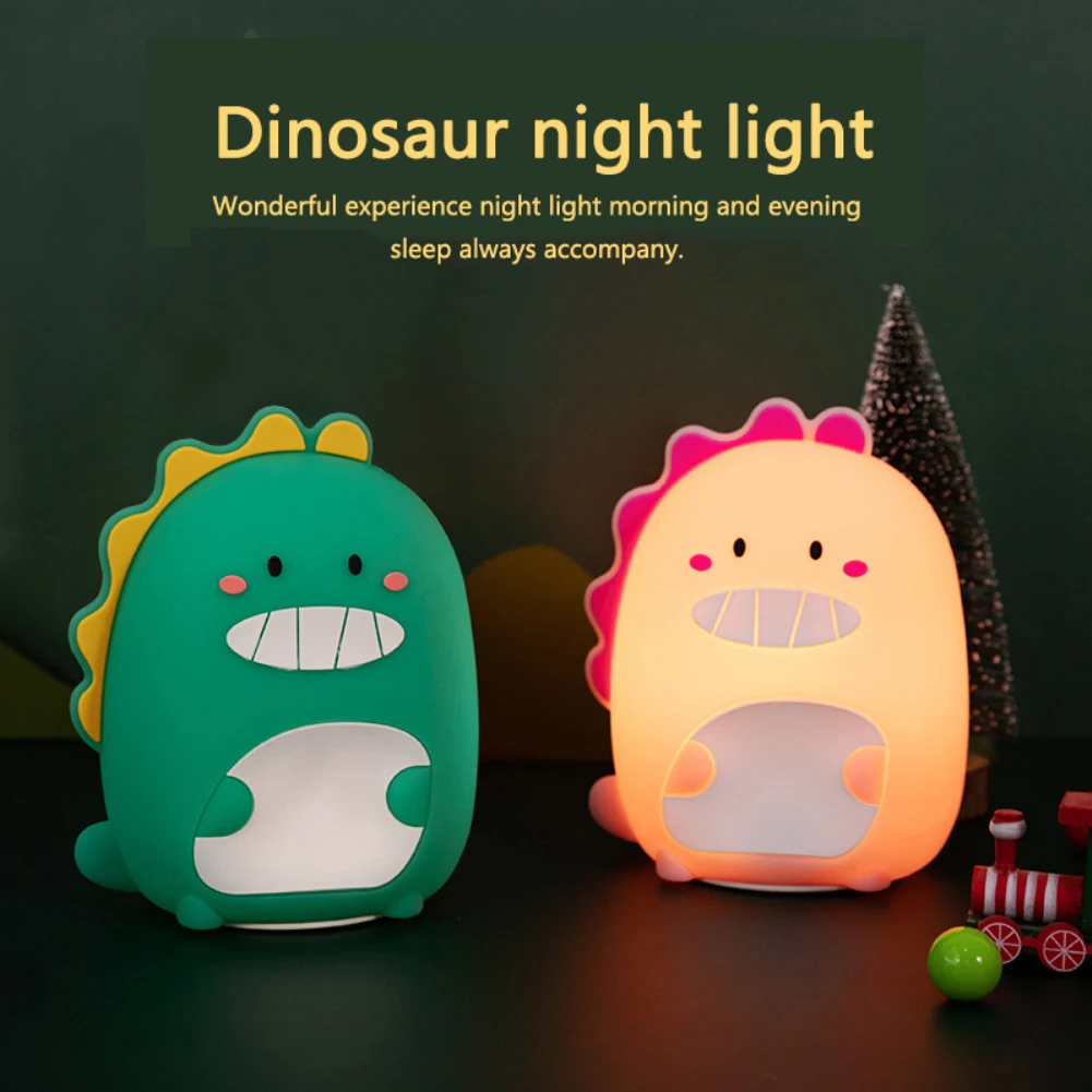 

СВЕТОДИОДНЫЙ ночник в виде динозавра, силиконовый ночник с сенсорным датчиком, USB-светильник, 3 цвета, для спальни, прикроватная лампа, декор ...