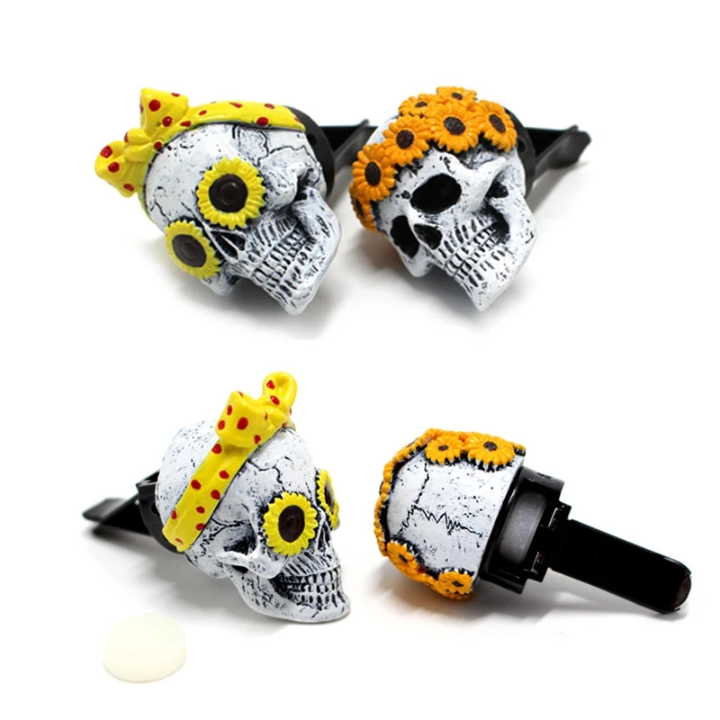 

Car Air Outlet Skull Fragrance Suit Durable And Long Lasting Automobile Halloween Decoration Car Interior Accessories