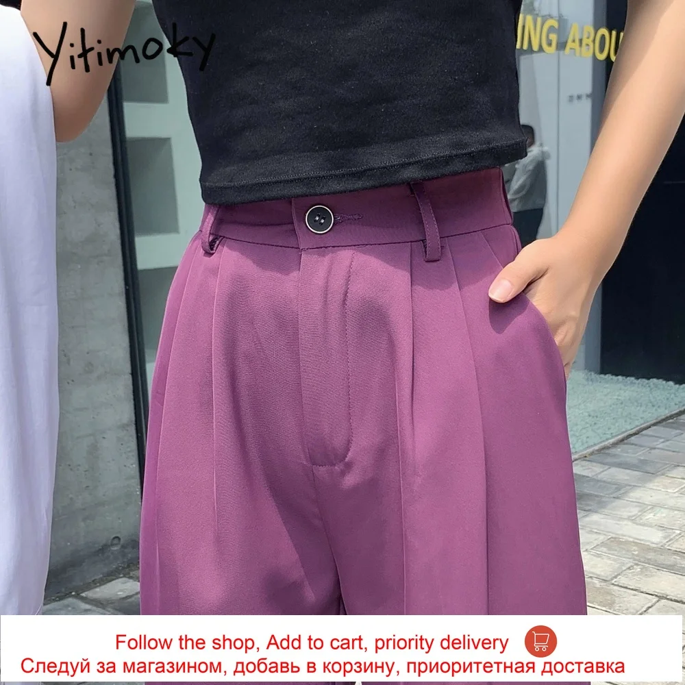 Брюки женские прямые harajuku Формальные Высокая талия свободные штаны для женщин