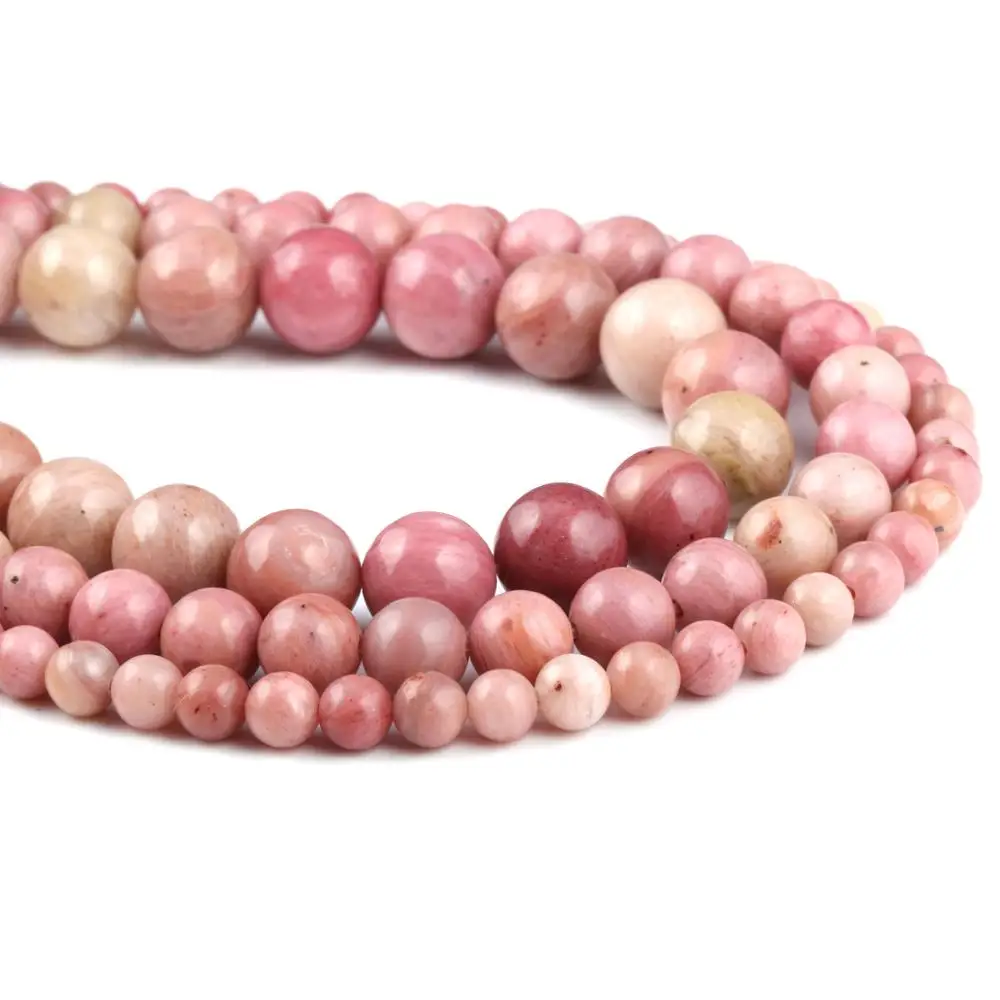 Родохрозит из натурального розового цвета красные бусины для самостоятельного