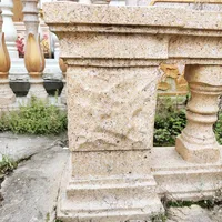 57cm /22.44in Classic Stone Texture Cast in Place Plain Balcony &Gardening Concrete Post/ Corner Baluster Column Connection Mold