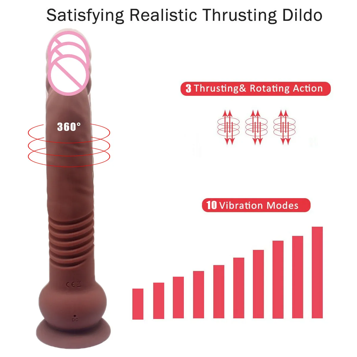 

Thrusting Dildo Rotating Vibration Modes For G Spot Clitoral Anal Stimulation,Realistic Vibrator Dildo Penis Huge Glans Unisex