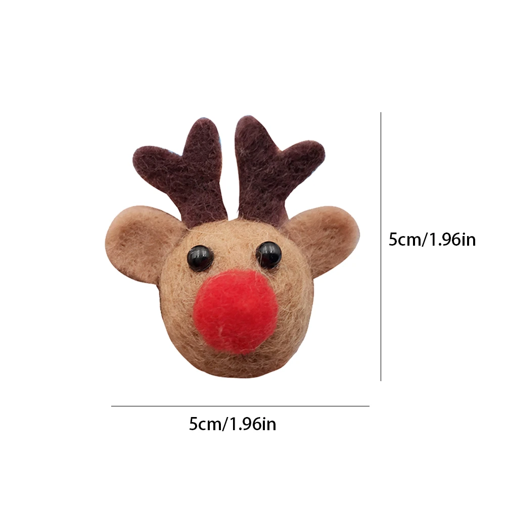 

2Pcs Interesting Handmade DIY Wool Felts Animal Felt Crafts Poke Wooden Sewing Crafts Felts Deer Ornaments For Indoor Decoration