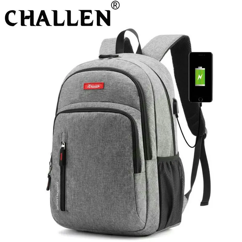 Мужские рюкзаки корейский тренд дорожная сумка с USB зарядкой простой модный