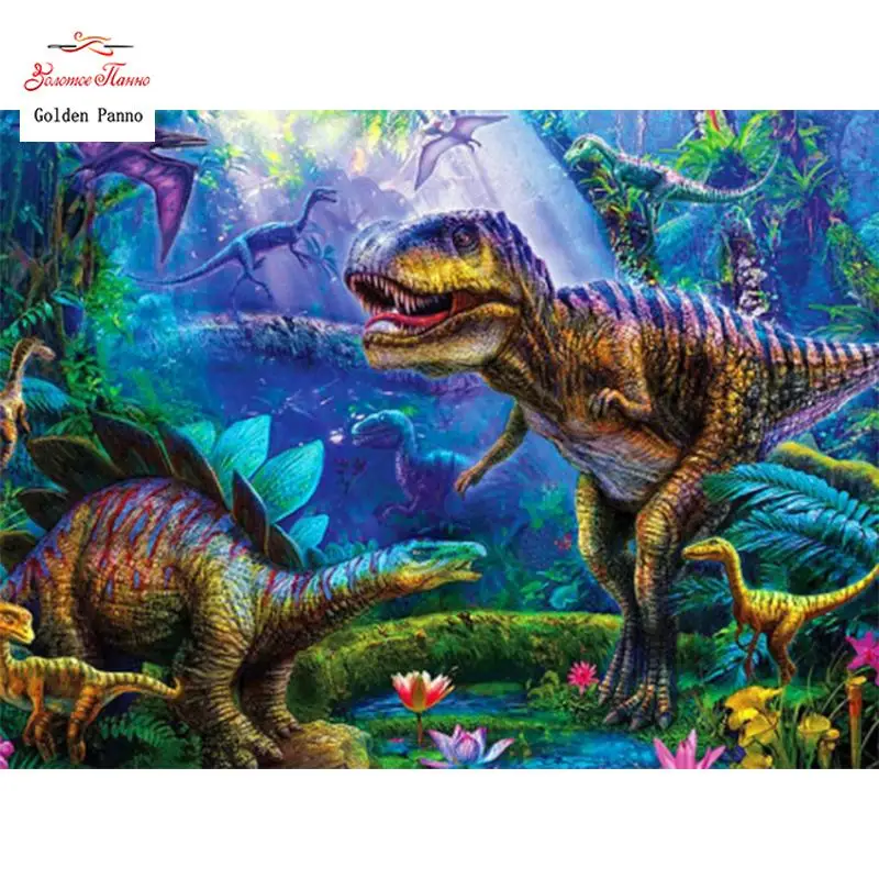 Diamond Painting New Square Stones Animals Diamond Embroidery Sale Dinosaur Picture Of Rhinestones Hobby And Handicraft