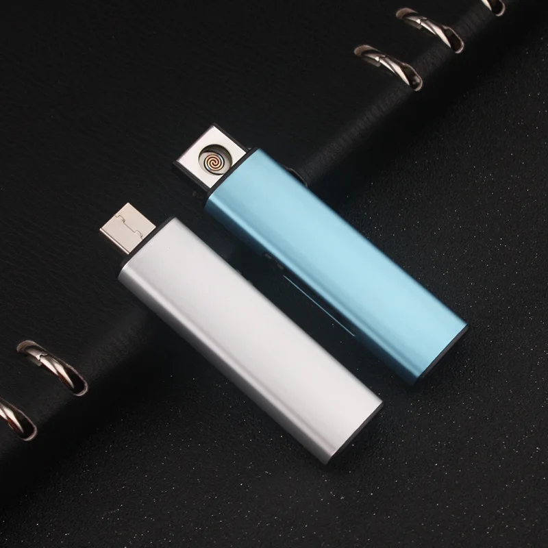 Creative Rechargeable USB Windproof Flameless Electric Electronic Charging Cigarette Lighter Smokeless Super Lighters Men's Gift