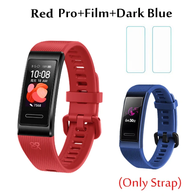 R add blue strap Умный Браслет huawei Band 4 Pro, инновационные часы, лица, автономный gps, проактивный мониторинг здоровья, SpO2, кислород крови - Цвет: R add blue strap