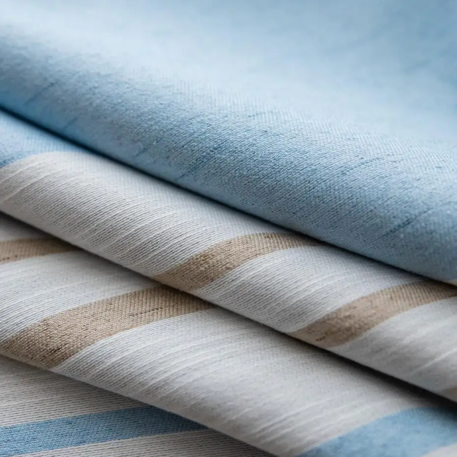 Blue Cloth Скандинавский стиль желтая полоса Серый занавес для гостиной затемненные шторы синий прозрачный вуаль для окна спальни панель жалюзи X524#30 - Цвет: Blue Cloth