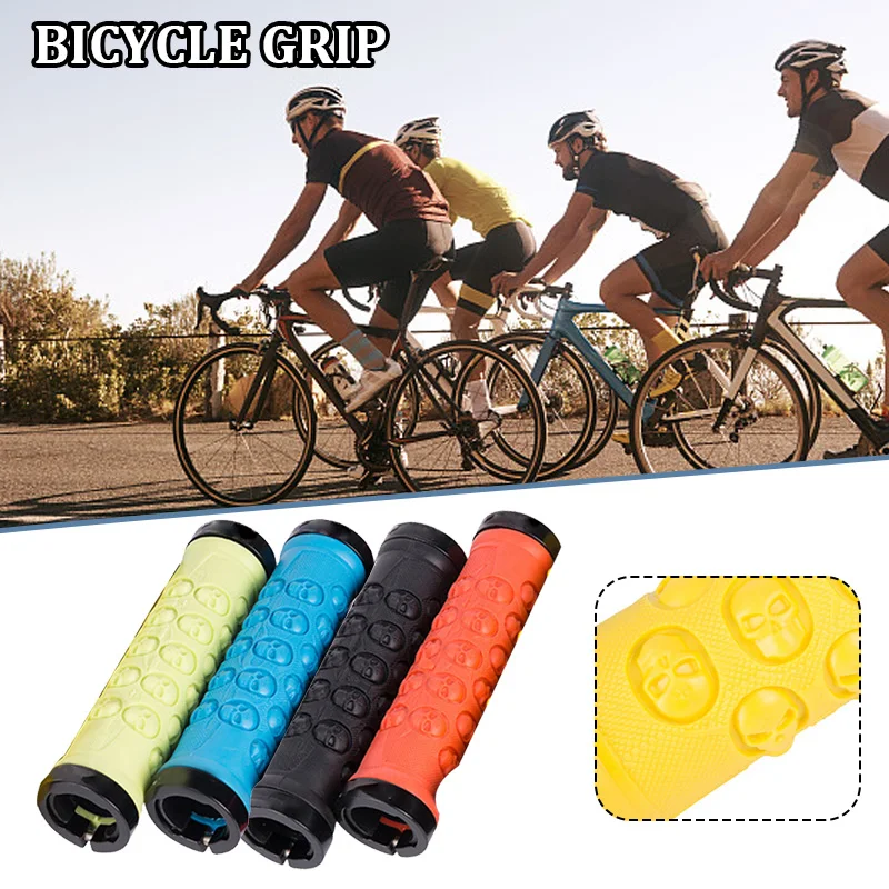 

1Pair Rubber Bike Handlebar Grips Anti-Slip Skull Dot Handlebar Grips Colorful Bike Handlebar Cover Bike Accessory ciclismo