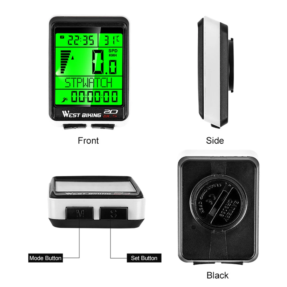 

LED Bicycle Odometer Wireless Bike Computer Waterproof Biking Speedometer with LCD Display Bicycle Speed Tracking