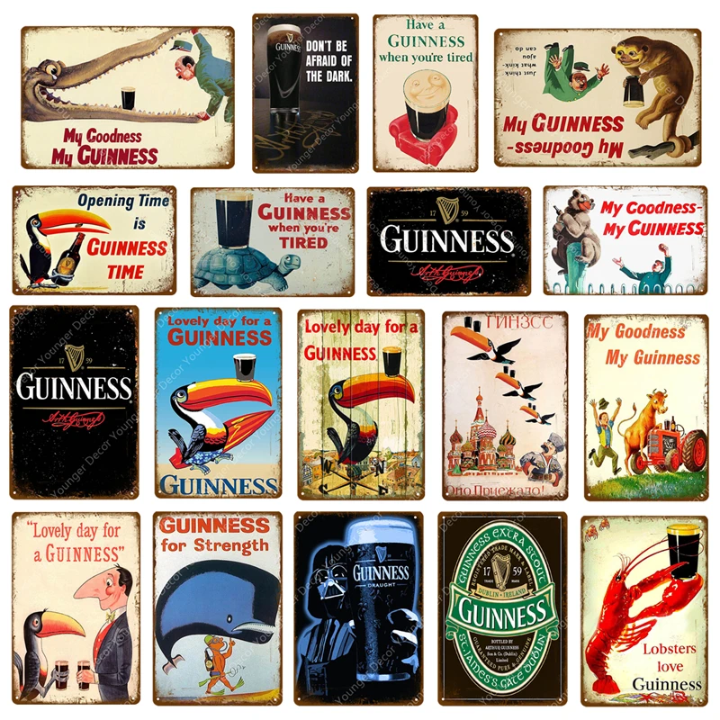 My Goodness Guinness Metal Painting Signs Vintage Poster Bar Pub Decorative Plaque Home Decor Beer Advertising Plate YJ057 |