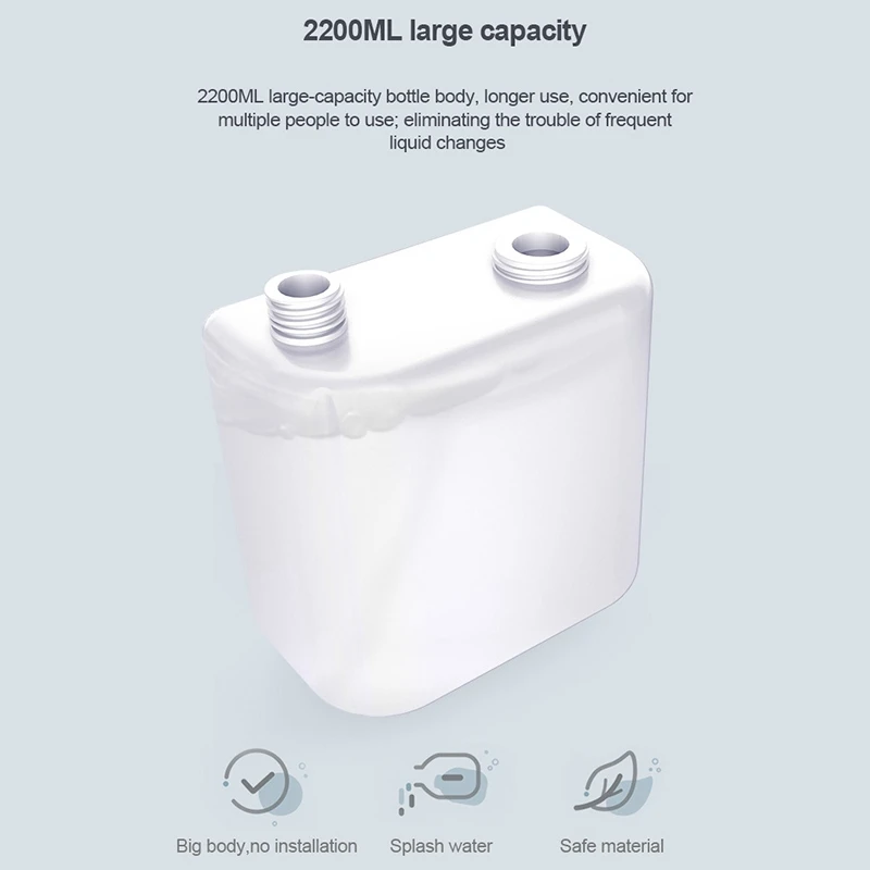 

2200ML Automatic Induction Hand Soap Dispenser USB Battery Dual Purpose Wall Mounted Sensor Touchless Automatic Sprayer