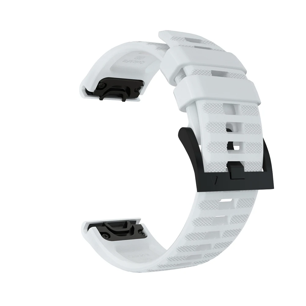 26 мм 22 мм 20 мм силиконовый Быстрый ремешок для часов Ремешок для Garmin Fenix 6x6 6s 5 5S Plus 3 3 часа Quickfit резиновый ремешок для наручных часов - Цвет ремешка: White