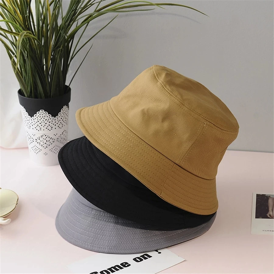 

Unisex Cotton Hat Ladies Summer Sun Protection Hip Hop Solid Color Sun Hat Outdoor UV Protection Fisherman Hat Beach Hat