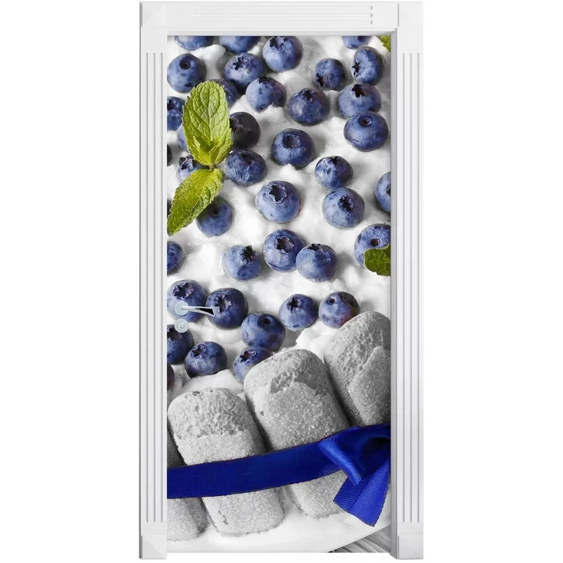 ПВХ роспись бумага черника торт Печать Искусство обновление двери наклейки